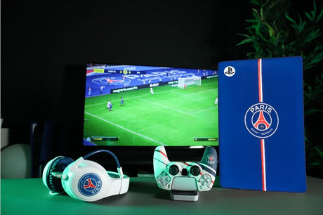 Façade de protection - KONIX - PSG - PS5 - Silicone - Antichoc - Anti-rayures - Bleu