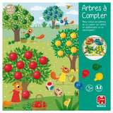 Jeu éducatif - GOULA - Arbres a compter - Pommes en bois et dés