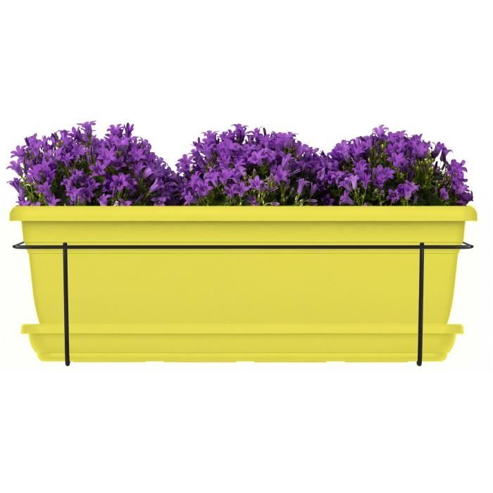 Planter kit with metal stand and tray - GARDEN ID Relax - Lime 50 cm - Recycled and 100% recyclable - Volume for plants