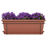 Kit jardiniere avec support en métal et plateau - GARDEN ID Relax - Terra. 50 cm - Recyclé et 100% recyclable - Volume pour plantes