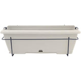 Kit jardiniere avec support en métal et plateau intégré - GARDEN ID Teramo - Blanc 50 cm - Effet de pierre - Recyclé/recyclable