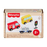 Fisher-Price Mes Véhicules en bois - Véhicule pour jeu a quatre pattes - 4 pieces en bois, des 2 ans, JCY32
