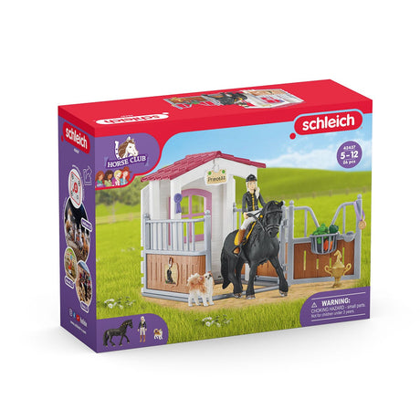 Box avec Tori et Princess, Extension pour écurie schleich avec 26 éléments inclus dont 1 cheval schleich, coffret figurines pour