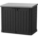 Coffre de rangement extérieur KETER en résine 1200 litres Noir et gris - Range Poubelles ou vélo