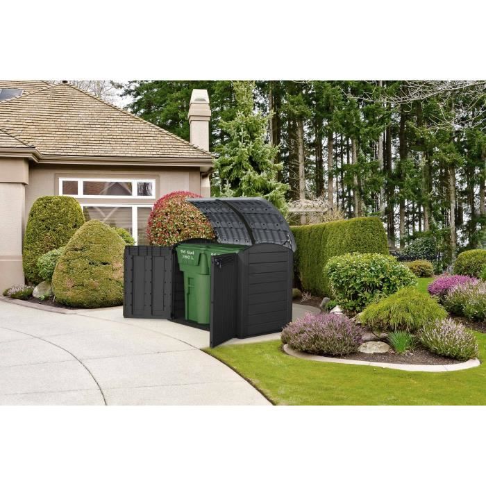 Coffre de rangement extérieur KETER en résine 2000 litres Noir et gris - Abri de stockage de jardin