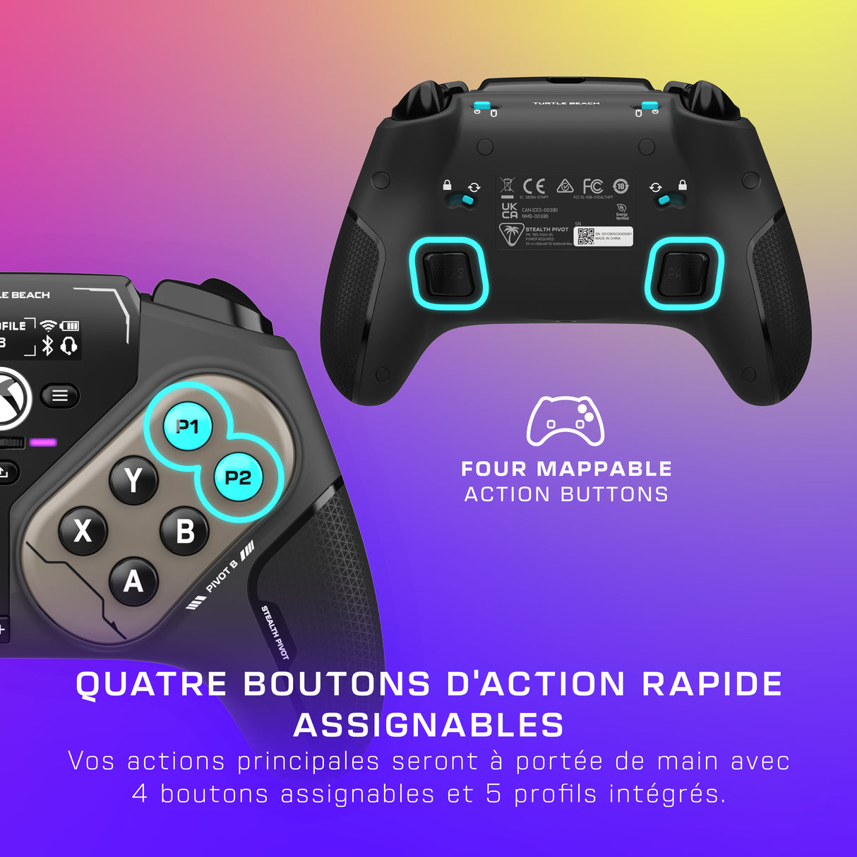 Manette intelligente sans fil - TURTLE BEACH - TBS-0120-05 - Stealth™ Pivot - 2,4GHz ou Bluetooth - Noir