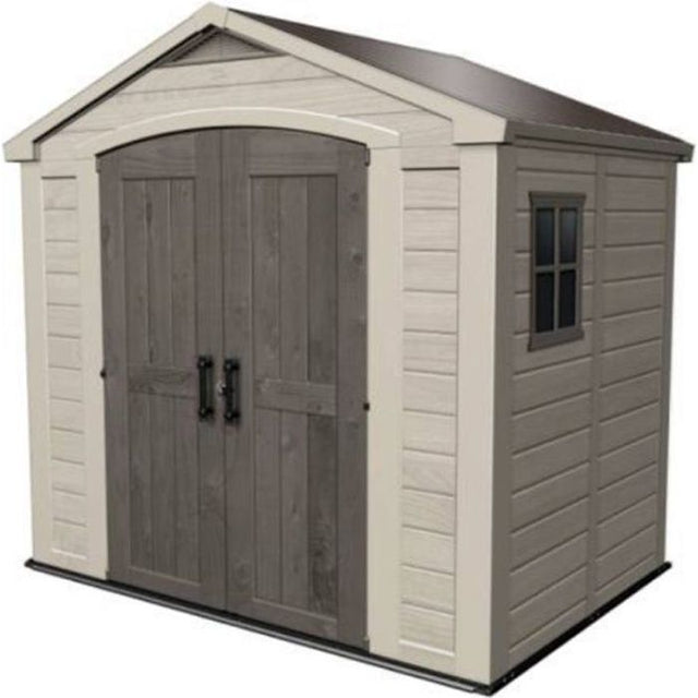 Abri de jardin KETER Factor 4.45, Abri résistant aux intempéries, Marron - 182 x 256.6 x 243 cm