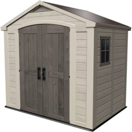 Abri de jardin KETER Factor 4.45, Abri résistant aux intempéries, Marron - 182 x 256.6 x 243 cm