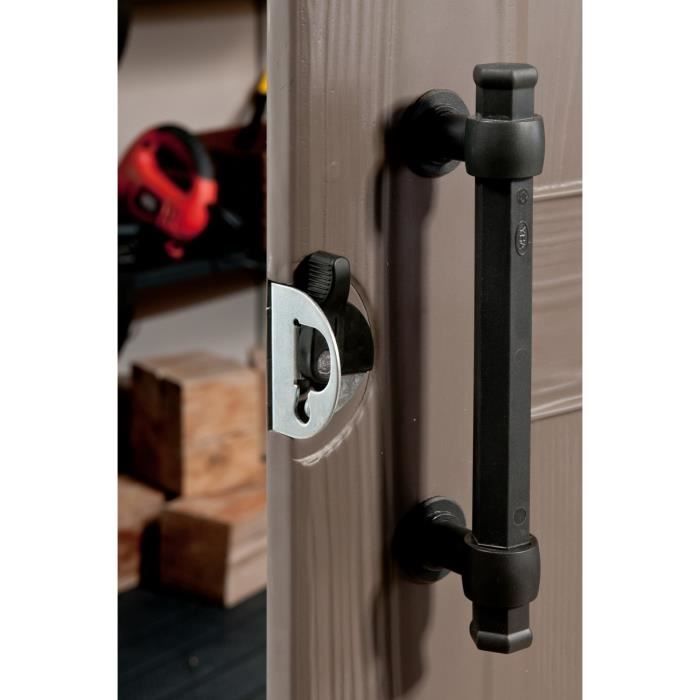 Abri de jardin KETER Factor 4.45, Abri résistant aux intempéries, Marron - 182 x 256.6 x 243 cm