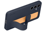 Coque en silicone avec laniere pour Samsung Galaxy S24 FE Bleu foncť