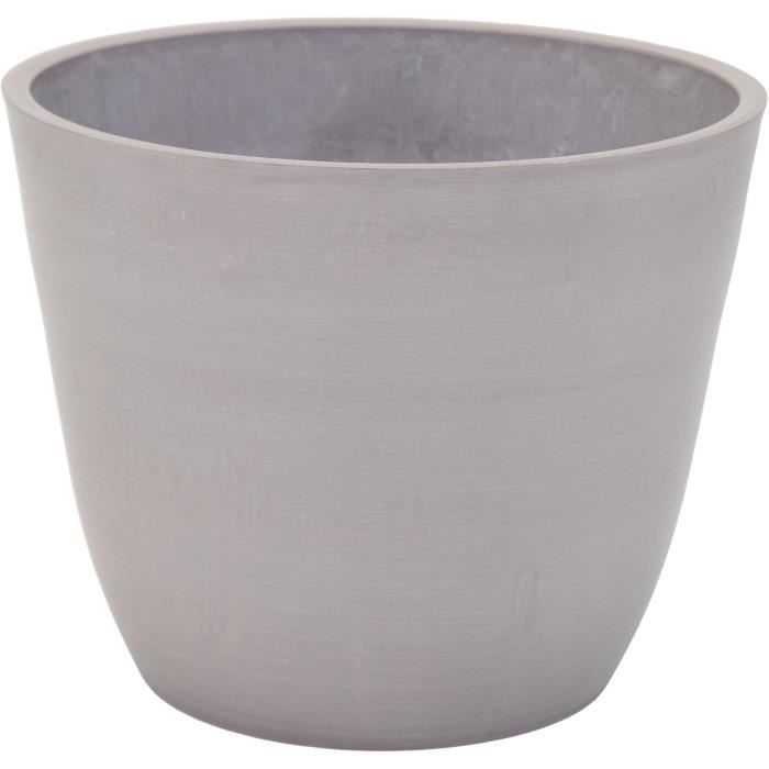 Pot de fleur - MEGA COLLECTIONS - Ecostone Egg - ÿ 31 cm - H 25,5 cm - Taupe