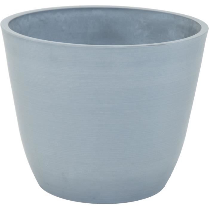 Pot de fleur - MEGA COLLECTIONS - Ecostone Egg - ÿ 31 cm - H 25,5 cm - Gris