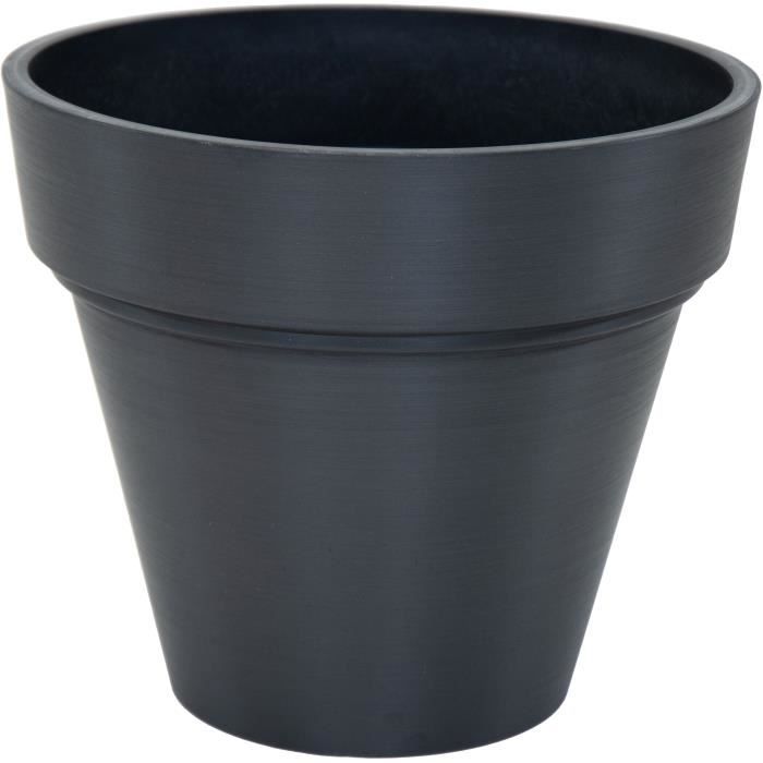 Pot de fleur - MEGA COLLECTIONS - Ecostone Planter - ÿ 35 cm - H 30 cm - Noir