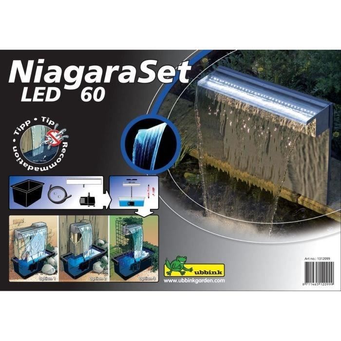 Ubbink Ensemble de cascade Niagara 60 cm LED avec pompe 401379