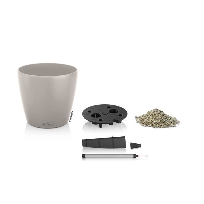 LECHUZA Pot de fleurs - Classico color 28 - Ø 28 x 26 - Kit complet - Brun sable - 9 L