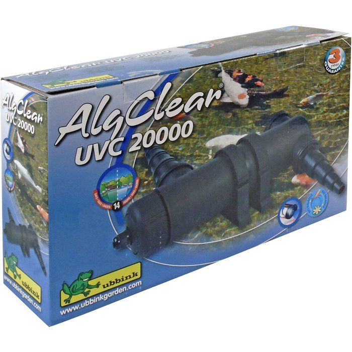 Stérilisateur UVC - UBBINK - AlgClear 20000 - Puissance 18W - Pour bassins jusqu'a 10 m³ - Raccords 1½