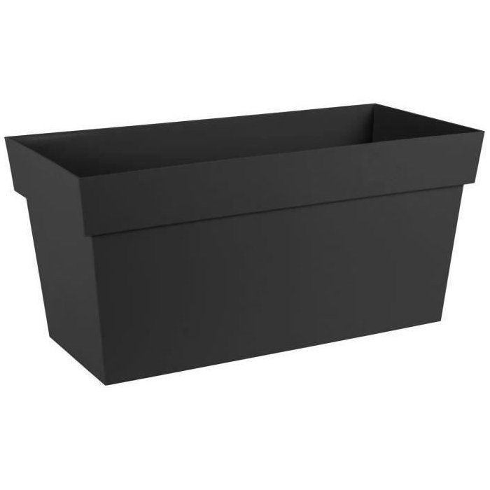 Jardiniere Muret a réserve d'eau avec roulettes - EDA - Toscane - 74 L - 79 x 35 x H.39 cm - Gris Anthracite