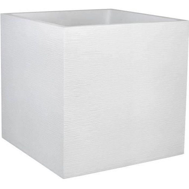 Pot de fleurs Carré 50 cm - EDA - Graphit - 57 L - 49,5 x 49,5 x H. 49,5 cm - Blanc cérusé