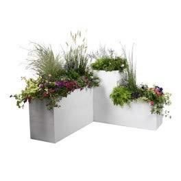 Pot de fleurs Carré 50 cm - EDA - Graphit - 57 L - 49,5 x 49,5 x H. 49,5 cm - Blanc cérusé