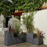 Jardiniere Volcania - EDA - 98 L - Intérieur / Extérieur - Décor Pierre - 99,5 x 39 x H. 43 cm - Gris Anthracite