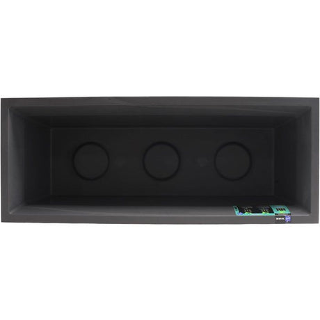 Jardiniere - EDA - Volcania - 98 L - Intérieur / Extérieur - Décor Pierre - 99,5 x 39 x H. 43 cm - Gris Anthracite
