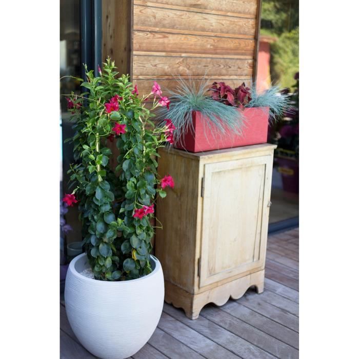 Pot de fleurs Rond Egg Ø 50cm - EDA - Graphit - 46 L - Ø 50 x H. 45 cm - Blanc cérusé