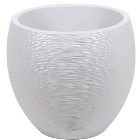 Pot de fleurs Rond Egg Ř 50cm - EDA - Graphit - 46 L - Ř 50 x H. 45 cm - Blanc cérusé