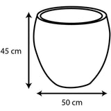 Pot de fleurs Rond Egg Ø 50cm - EDA - Graphit - 46 L - Ø 50 x H. 45 cm - Gris Anthracite