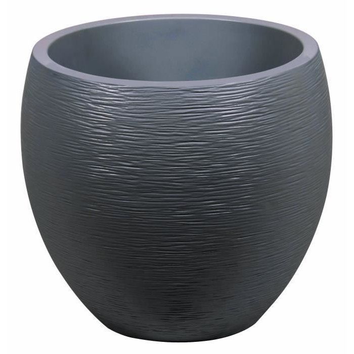 Pot de fleurs Rond Egg Ř 50cm - EDA - Graphit - 46 L - Ř 50 x H. 45 cm - Gris Anthracite