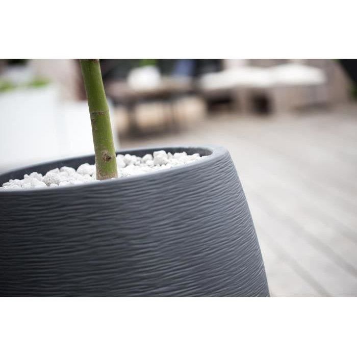 Pot de fleurs Rond Egg Ř 50cm - EDA - Graphit - 53 L - Ř 50 x H. 53 cm - Gris Anthracite