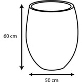 Pot de fleurs Rond Egg Ø 50cm - EDA - Graphit - 53 L - Ø 50 x H. 53 cm - Gris Anthracite
