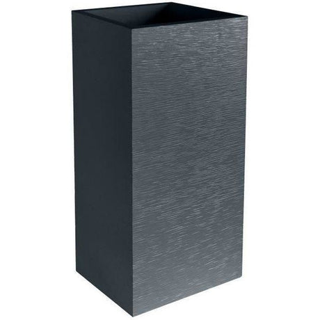 Pot de fleurs Carré Haut 40 cm - EDA - Graphit - 31 L - 39,5 x 39,5 x H. 80 cm - Gris Anthracite