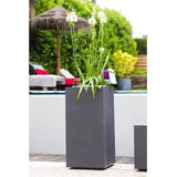 Pot de fleurs Carré Haut 40 cm - EDA - Graphit - 31 L - 39,5 x 39,5 x H. 80 cm - Gris Anthracite