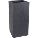 Bac a fleurs Carré Haut 40 cm - EDA - Volcania - 31 L - Intérieur/Extérieur - 39,5 x 39,5 x H 80 cm - Gris Anthracite