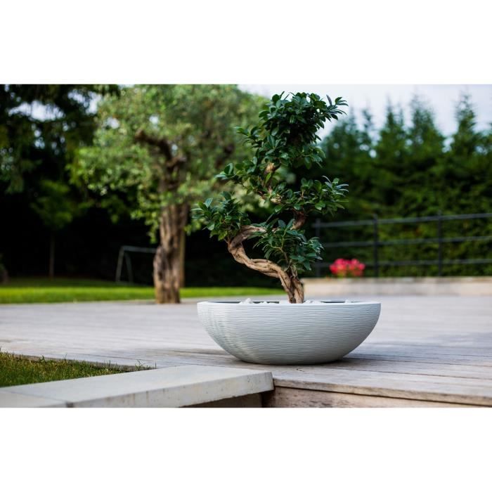 Pot vasque Ø 59 cm - EDA - Graphit UP - 39 L - Ø 59 x H. 21 cm - Blanc cérusé