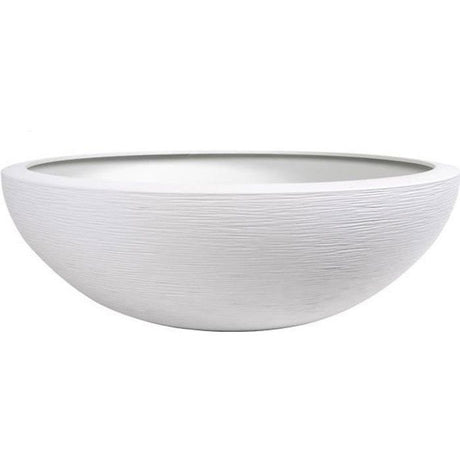 Pot vasque Ř 59 cm - EDA - Graphit UP - 39 L - Intérieur/ Extérieur - Décor Graphique - Ř 59 x H. 21 cm - Blanc cérusé