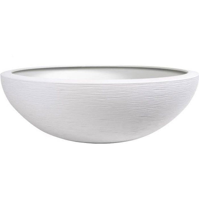 Pot vasque Ř 59 cm - EDA - Graphit UP - 39 L - Intérieur/ Extérieur - Décor Graphique - Ř 59 x H. 21 cm - Blanc cérusé