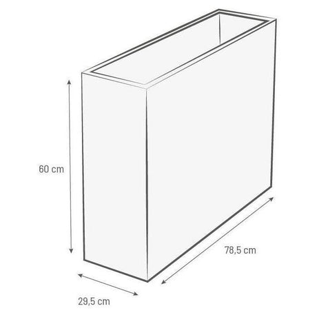 Jardiniere Muret Loft L - EDA - Graphit - 46 L - Intérieur / Extérieur - Décor Graphiques - 78,5 x 29,5 x H. 60 cm - Blanc Cérusé