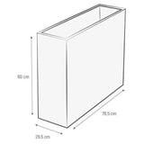 Jardiniere Muret Loft L - EDA - Graphit - 46 L - Intérieur / Extérieur - Décor Graphiques - 78,5 x 29,5 x H. 60 cm - Blanc Cérusé