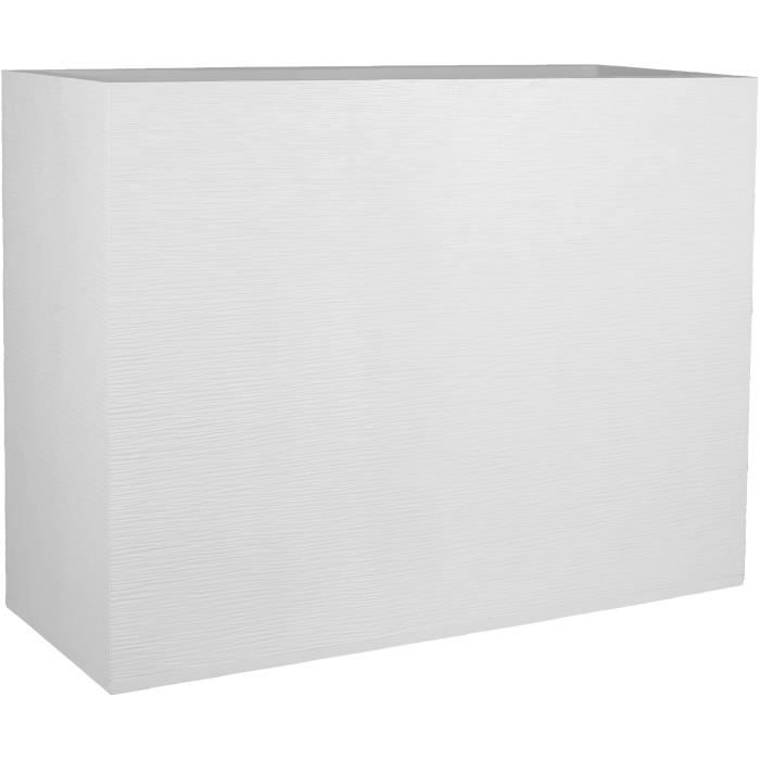 EDA PLASTIQUE Bac a fleurs Muret Loft Graphit - 46 L - 78,5 x 29,5 x 60 cm - Blanc cérusé