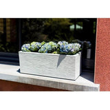 Balconniere - EDA - Graphit Up - 25 L - Intérieur/ Extérieur - Décor Graphique - 59 x 19,5 x H. 22,8 cm - Blanc Cérusé