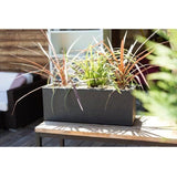 Balconniere - EDA - Graphit Up - 25 L - Intérieur/ Extérieur - Décor Graphique - 59 x 19,5 x H. 22,8 cm - Gris Anthracite