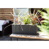 Balconniere - EDA - Graphit Up - 25 L - Intérieur / Extérieur - Décor Vagues - 59 x 19,5 x H. 22,8 cm - Gris Anthracite