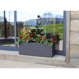 Balconniere - EDA - Graphit Up - 25 L - Intérieur / Extérieur - Décor Vagues - 59 x 19,5 x H. 22,8 cm - Gris Anthracite