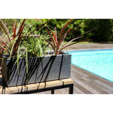 Balconniere - EDA - Graphit Up - 25 L - Intérieur / Extérieur - Décor Vagues - 59 x 19,5 x H. 22,8 cm - Gris Anthracite