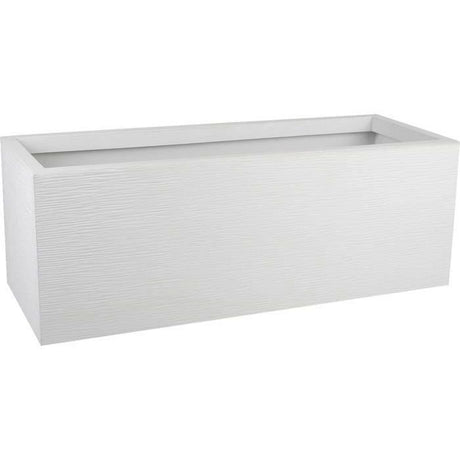Jardiniere - EDA - Graphit Up - 57 L - Intérieur/ Extérieur - Décor Graphique - 79,5 x 29,5 x H. 29,5 cm - Blanc Cérusé