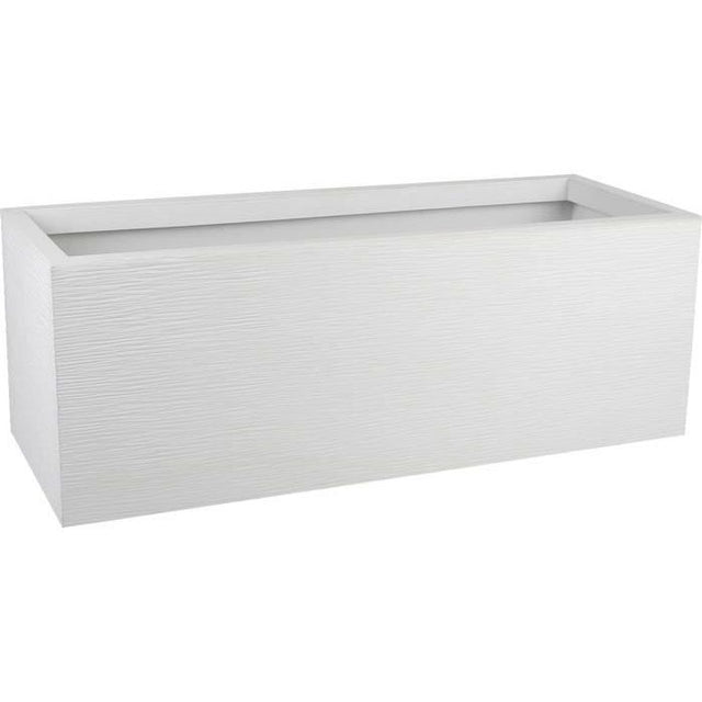 Jardiniere - EDA - Graphit Up - 57 L - Intérieur/ Extérieur - Décor Graphique - 79,5 x 29,5 x H. 29,5 cm - Blanc Cérusé