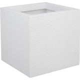 Pot de fleurs Carré 30 cm - EDA - Graphit Up - 21 L - Intérieur / Extérieur - 29,5 x 29,5 x H. 29,5 cm - Blanc Cérusé