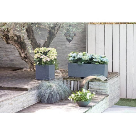 Pot de fleurs Carré 30 cm - EDA - Graphit Up - 21 L - Intérieur / Extérieur - 29,5 x 29,5 x H. 29,5 cm - Gris Anthracite