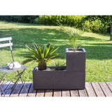 Pot de fleurs Carré 30 cm - EDA - Graphit Up - 21 L - Intérieur / Extérieur - 29,5 x 29,5 x H. 29,5 cm - Gris Anthracite